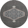 Piper Looms Mayfield Oriental AMF1011 Charcoal Machine Washable Area Rug Round Main Image