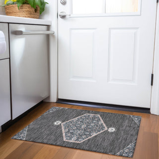 Piper Looms Mayfield Oriental AMF1011 Charcoal Machine Washable Area Rug Scatter Lifestyle Image Feature