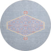 Piper Looms Mayfield Oriental AMF1011 Denim Machine Washable Area Rug Round Main Image
