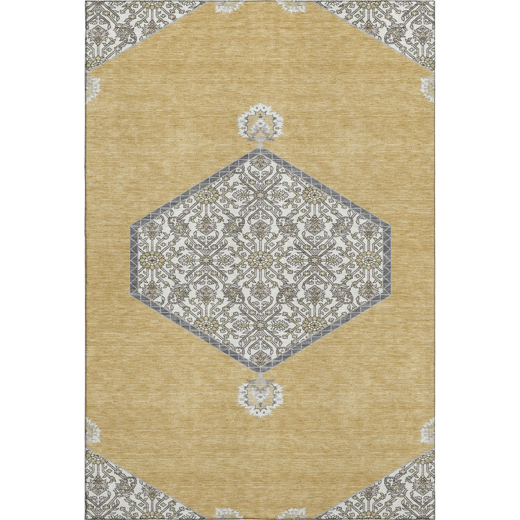 Piper Looms Mayfield Oriental AMF1011 Gold Machine Washable Area Rug main image