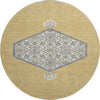 Piper Looms Mayfield Oriental AMF1011 Gold Machine Washable Area Rug Round Main Image