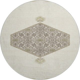 Piper Looms Mayfield Oriental AMF1011 Ivory Machine Washable Area Rug Round Main Image