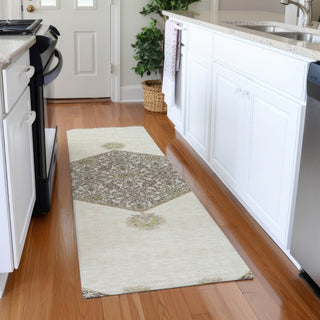 Piper Looms Mayfield Oriental AMF1011 Ivory Machine Washable Area Rug Runner Lifestyle Image Feature