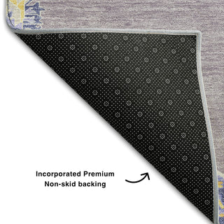 Piper Looms Mayfield Oriental AMF1011 Lavender Machine Washable Area Rug Backing Image