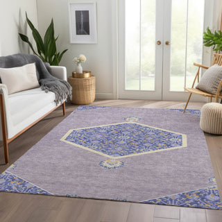 Piper Looms Mayfield Oriental AMF1011 Lavender Machine Washable Area Rug Lifestyle Image Feature