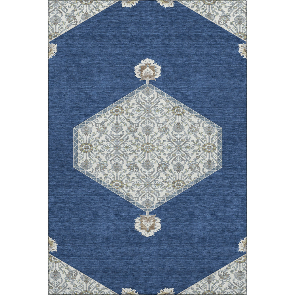 Piper Looms Mayfield Oriental AMF1011 Navy Machine Washable Area Rug main image