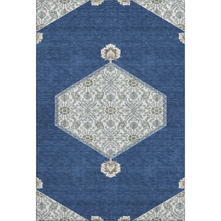 Piper Looms Mayfield Oriental AMF1011 Navy Machine Washable Area Rug main image