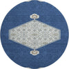 Piper Looms Mayfield Oriental AMF1011 Navy Machine Washable Area Rug Round Main Image