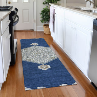 Piper Looms Mayfield Oriental AMF1011 Navy Machine Washable Area Rug Runner Lifestyle Image Feature