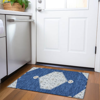 Piper Looms Mayfield Oriental AMF1011 Navy Machine Washable Area Rug Scatter Lifestyle Image Feature