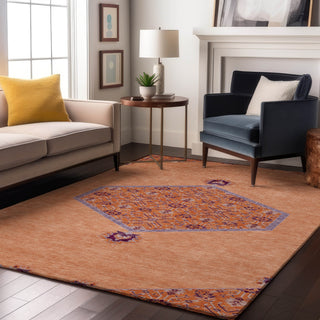 Piper Looms Mayfield Oriental AMF1011 Peach Machine Washable Area Rug Lifestyle Image Feature