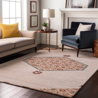 Piper Looms Mayfield Oriental AMF1011 Pink Machine Washable Area Rug Lifestyle Image Feature