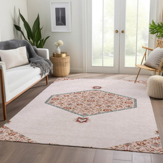 Piper Looms Mayfield Oriental AMF1011 Pink Machine Washable Area Rug Lifestyle Image Feature