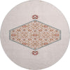 Piper Looms Mayfield Oriental AMF1011 Pink Machine Washable Area Rug Round Main Image
