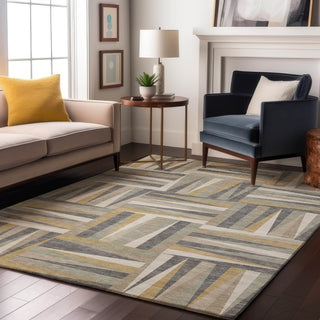 Piper Looms Mayfield Squares AMF1012 Beige Machine Washable Area Rug Lifestyle Image Feature