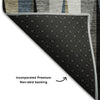 Piper Looms Mayfield Squares AMF1012 Black Machine Washable Area Rug Backing Image