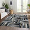 Piper Looms Mayfield Squares AMF1012 Black Machine Washable Area Rug Lifestyle Image Feature