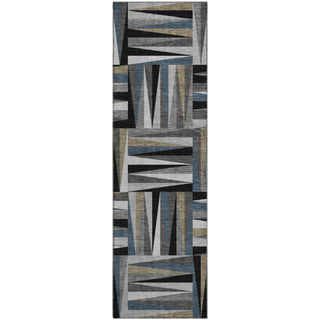 Piper Looms Mayfield Squares AMF1012 Black Machine Washable Area Rug Runner Main Image