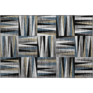 Piper Looms Mayfield Squares AMF1012 Black Machine Washable Area Rug Scatter Main Image