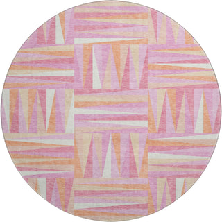 Piper Looms Mayfield Squares AMF1012 Blush Machine Washable Area Rug Round Main Image