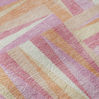 Piper Looms Mayfield Squares AMF1012 Blush Machine Washable Area Rug Swatch Image