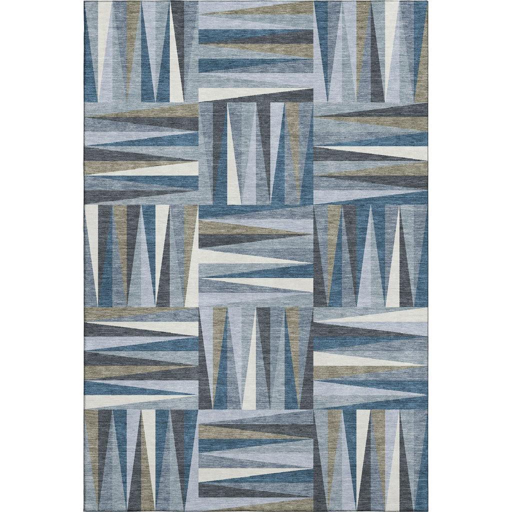 Piper Looms Mayfield Squares AMF1012 Denim Machine Washable Area Rug main image