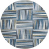 Piper Looms Mayfield Squares AMF1012 Denim Machine Washable Area Rug Round Main Image