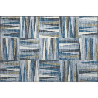 Piper Looms Mayfield Squares AMF1012 Denim Machine Washable Area Rug Scatter Main Image