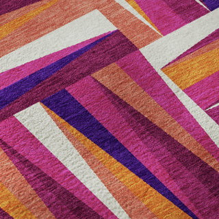 Piper Looms Mayfield Squares AMF1012 Garnet Machine Washable Area Rug Swatch Image
