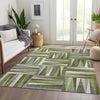 Piper Looms Mayfield Squares AMF1012 Green Machine Washable Area Rug Lifestyle Image Feature