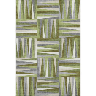 Piper Looms Mayfield Squares AMF1012 Green Machine Washable Area Rug main image