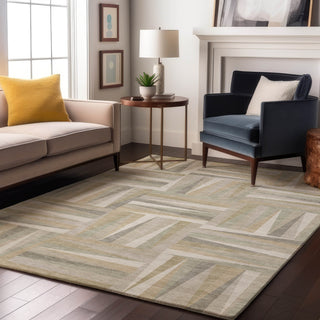 Piper Looms Mayfield Squares AMF1012 Ivory Machine Washable Area Rug Lifestyle Image Feature