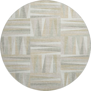 Piper Looms Mayfield Squares AMF1012 Ivory Machine Washable Area Rug Round Main Image
