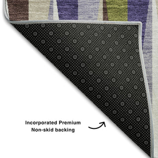 Piper Looms Mayfield Squares AMF1012 Lavender Machine Washable Area Rug Backing Image