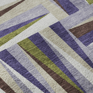 Piper Looms Mayfield Squares AMF1012 Lavender Machine Washable Area Rug Swatch Image