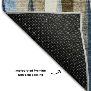 Piper Looms Mayfield Squares AMF1012 Navy Machine Washable Area Rug Backing Image