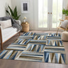 Piper Looms Mayfield Squares AMF1012 Navy Machine Washable Area Rug Lifestyle Image Feature