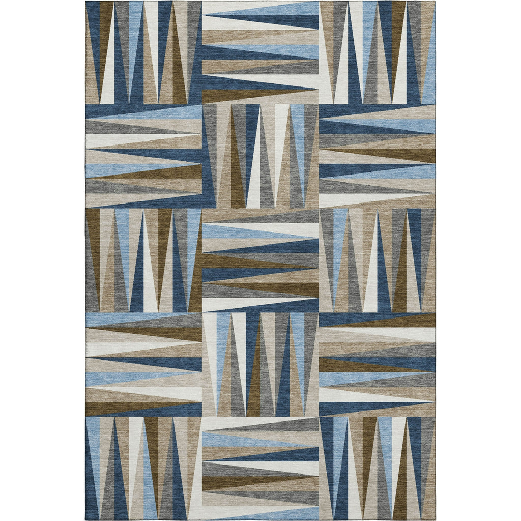 Piper Looms Mayfield Squares AMF1012 Navy Machine Washable Area Rug main image