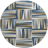 Piper Looms Mayfield Squares AMF1012 Navy Machine Washable Area Rug Round Main Image