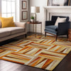 Piper Looms Mayfield Squares AMF1012 Orange Machine Washable Area Rug Lifestyle Image Feature