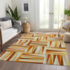 Piper Looms Mayfield Squares AMF1012 Orange Machine Washable Area Rug Lifestyle Image Feature
