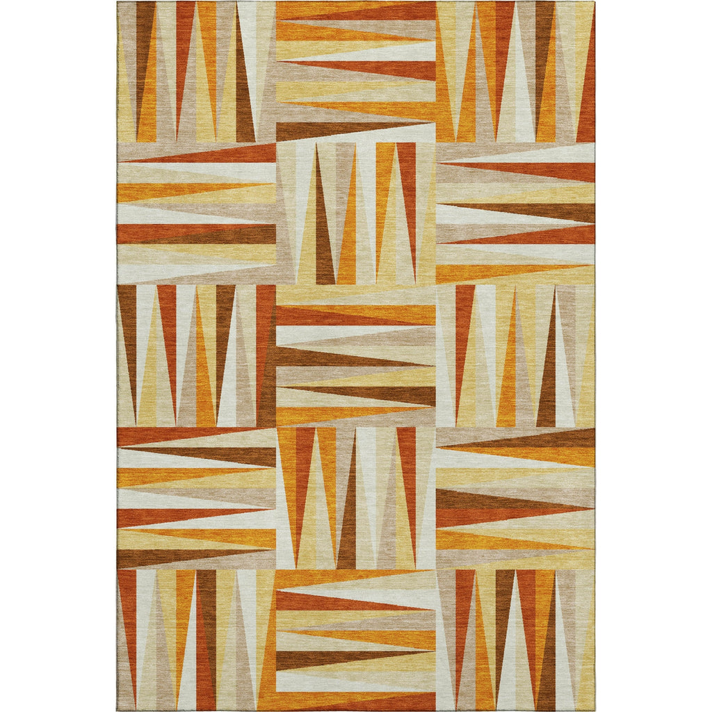 Piper Looms Mayfield Squares AMF1012 Orange Machine Washable Area Rug main image