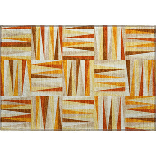 Piper Looms Mayfield Squares AMF1012 Orange Machine Washable Area Rug Scatter Main Image