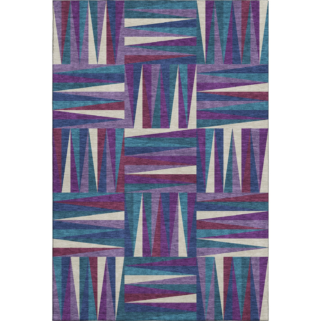 Piper Looms Mayfield Squares AMF1012 Purple Machine Washable Area Rug main image