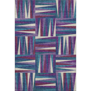 Piper Looms Mayfield Squares AMF1012 Purple Machine Washable Area Rug main image