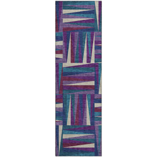Piper Looms Mayfield Squares AMF1012 Purple Machine Washable Area Rug Runner Main Image