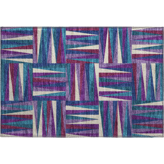 Piper Looms Mayfield Squares AMF1012 Purple Machine Washable Area Rug Scatter Main Image