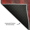 Piper Looms Mayfield Squares AMF1012 Red Machine Washable Area Rug Backing Image