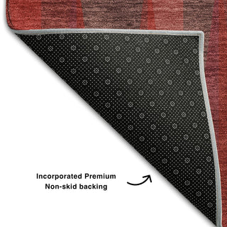 Piper Looms Mayfield Squares AMF1012 Red Machine Washable Area Rug Backing Image