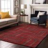 Piper Looms Mayfield Squares AMF1012 Red Machine Washable Area Rug Lifestyle Image Feature